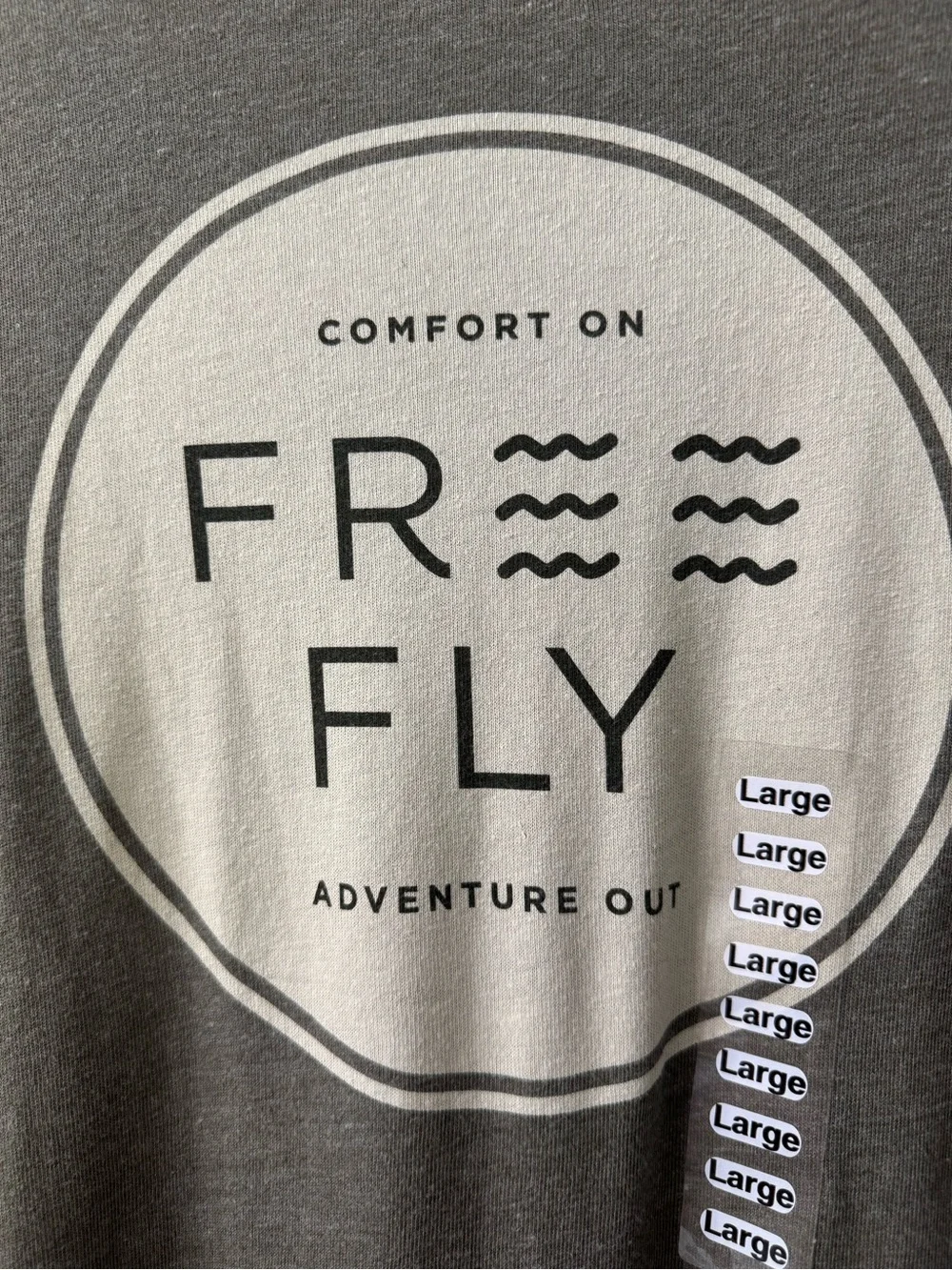 Free Fly Apparel Men's Short Sleeve Tee in Green and Cream Large NWT - Picture 5 of 5